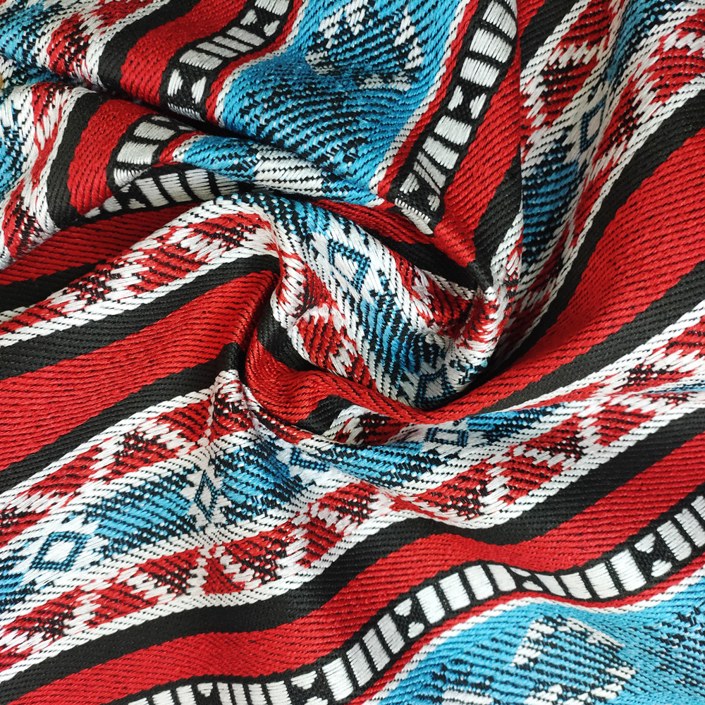 Arabisk stil sadu polyester bomullsgarn färgat jacquard tyg för soffa och väska