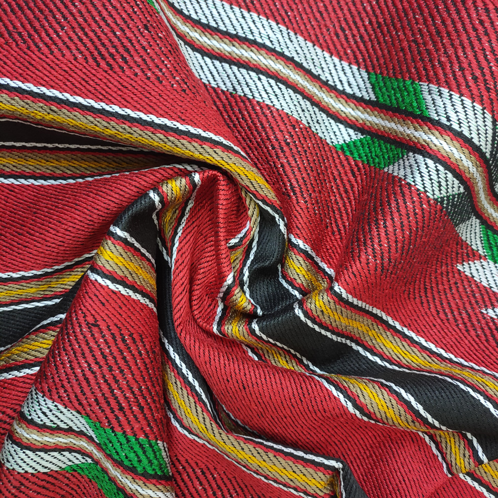 Arabisk stil sadu polyester bomullsgarn färgat jacquard tyg för soffa och väska