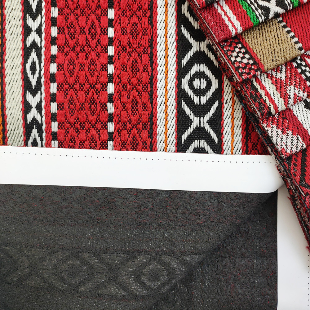Stripe geometric mönster linne soffa tyg jacquard sadu soffa tyg 